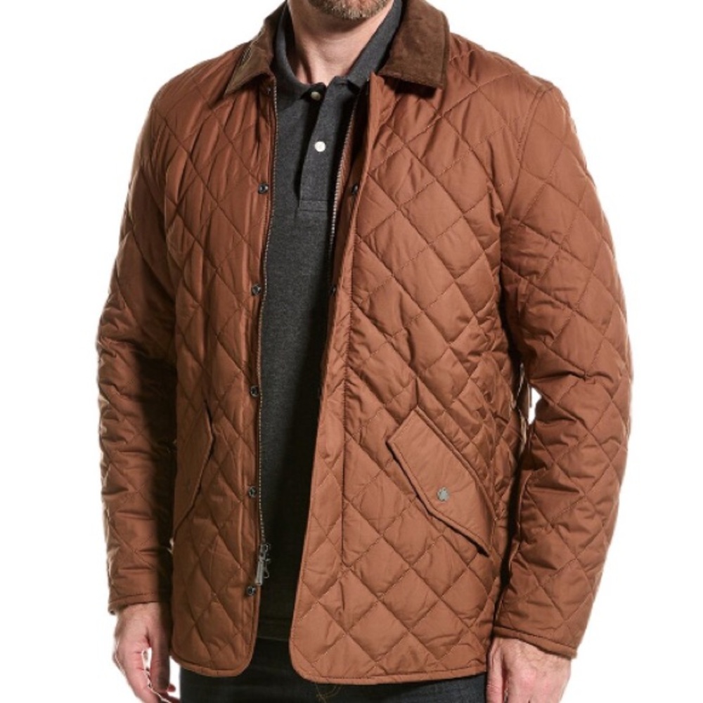 NWT Brooks Brothers Diamond Quilted Jacket - Bison (Brown) - Picture 3 of 14